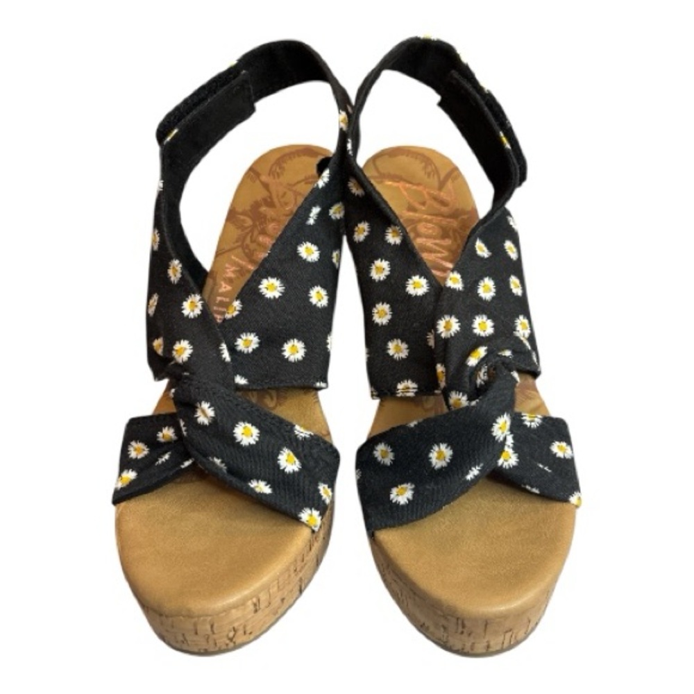 Blowfish MALIBU Daisy Print Black Sandals Size 9